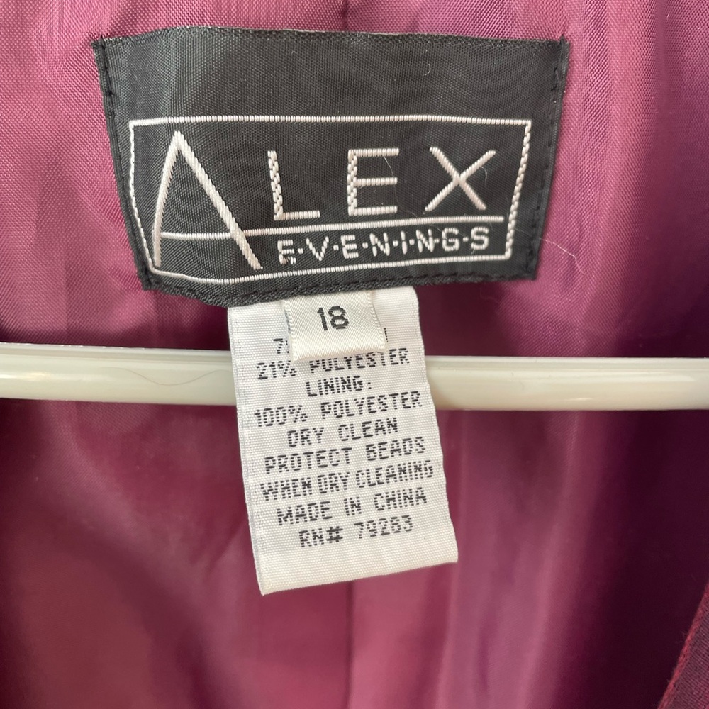 NWT beaded dress open jacket new Alex Evenings size 18 mother of bride $180 - Picture 3 of 12
